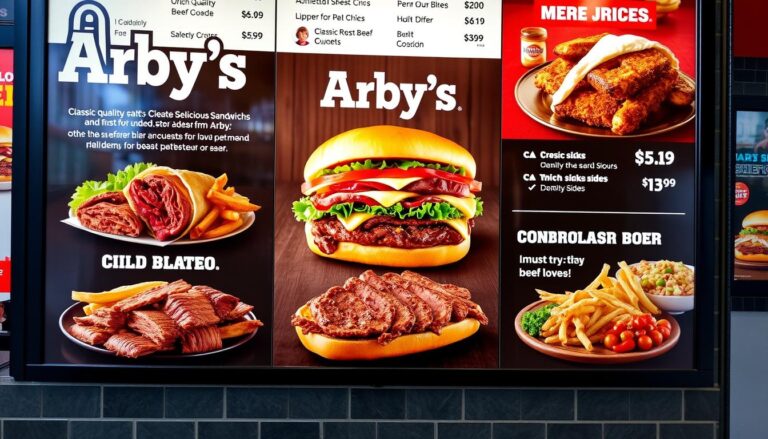 Arby’s Menu Board with Prices