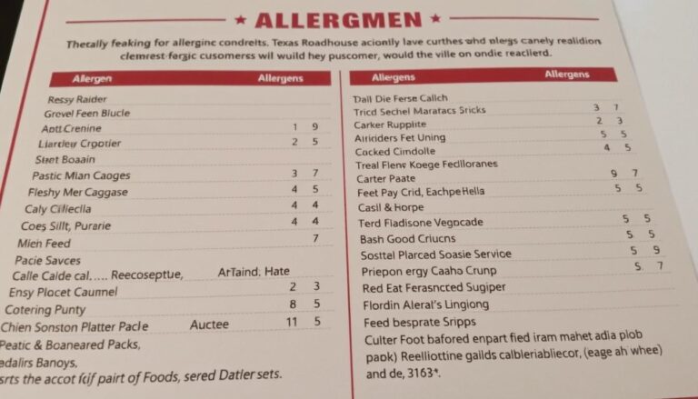 texas roadhouse allergen menu
