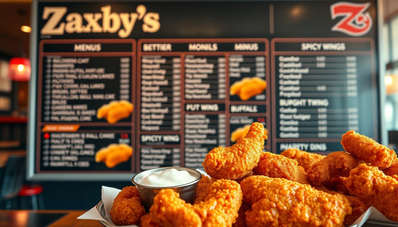 zaxby's chicken fingers & buffalo wings menu